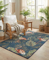 Coastal Terrace Collection Area Rug - Seabreeze Rectangle Navy Blue  lifestyle 11