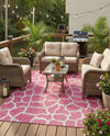 Savannah Escape Collection Area Rug -  Rainforest Rectangle Magenta  lifestyle 59