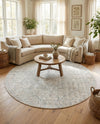 Coastal Haven Collection Area Rug - Seabreeze (Gray) Round Gray  lifestyle 72
