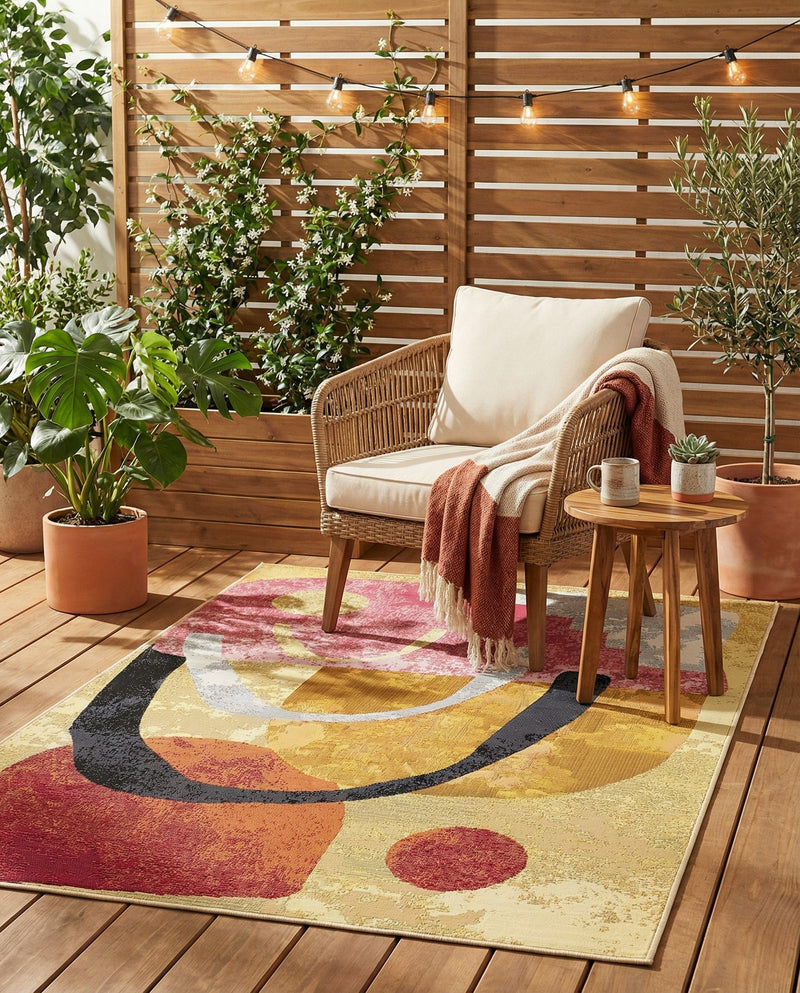 Urban Terrace Collection Area Rug -  Skyline Rectangle Multi  lifestyle 24