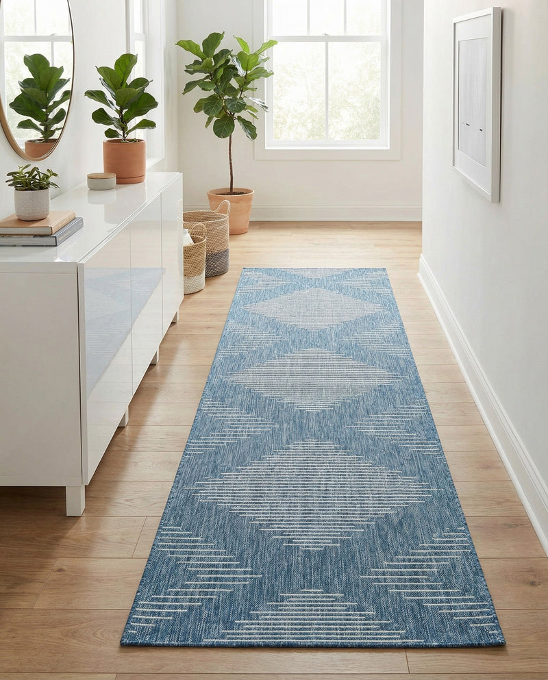 Urban Terrace Collection Area Rug -  Chelsea (Blue) Runner Blue  lifestyle 75