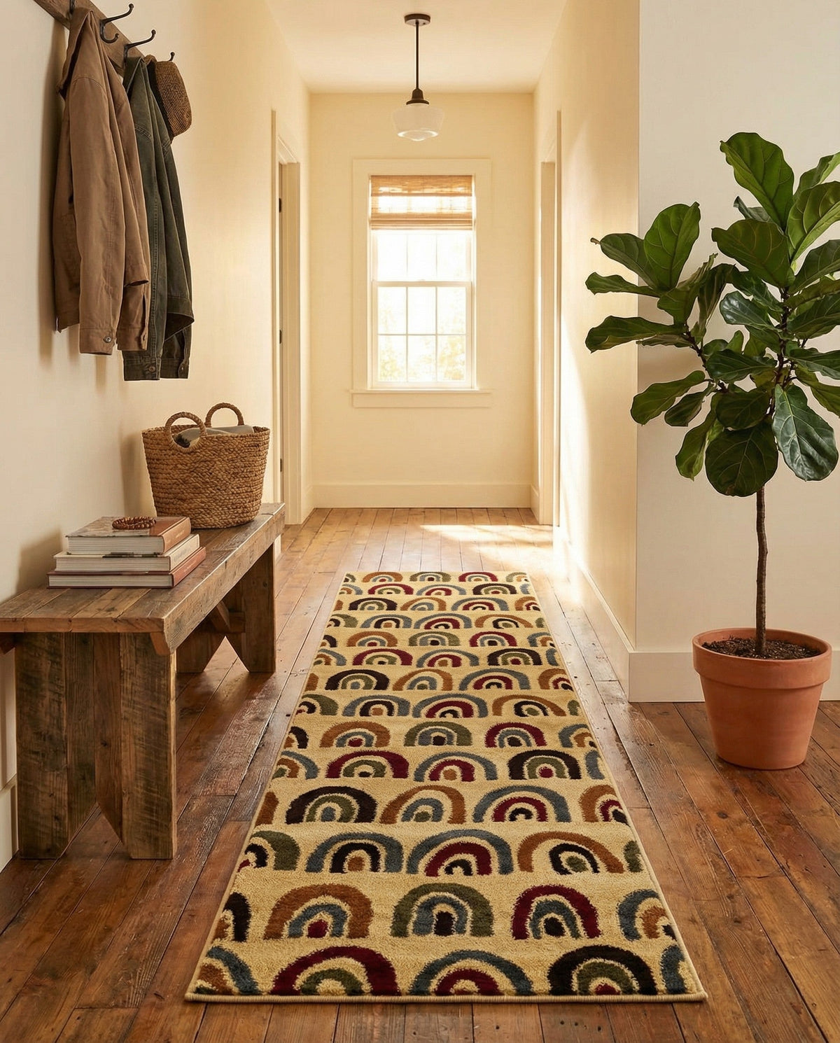 Bistro Lounge Collection Area Rug -  Breve Runner Cream  lifestyle 56
