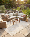 Tribal Terrace Treasures Collection Area Rug - Mayan Marina (Natural) Rectangle Natural  lifestyle 33