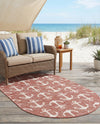 Seaside Haven Rugs Collection Area Rug - Sapphire (Rust Red) Oval Rust Red  lifestyle 58