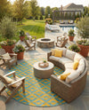 Urban Oasis Rugs Collection Area Rug -  Highrise (Yellow and Aqua) Round Yellow and Aqua  lifestyle 52