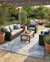 Tribal Terrace Treasures Collection Area Rug - Mayan Marina (Blue) Rectangle Blue  lifestyle 23