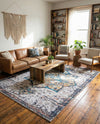 Baroque Era Collection Area Rug - Versailles (Sea Salt White) Rectangle Sea Salt White  lifestyle 14