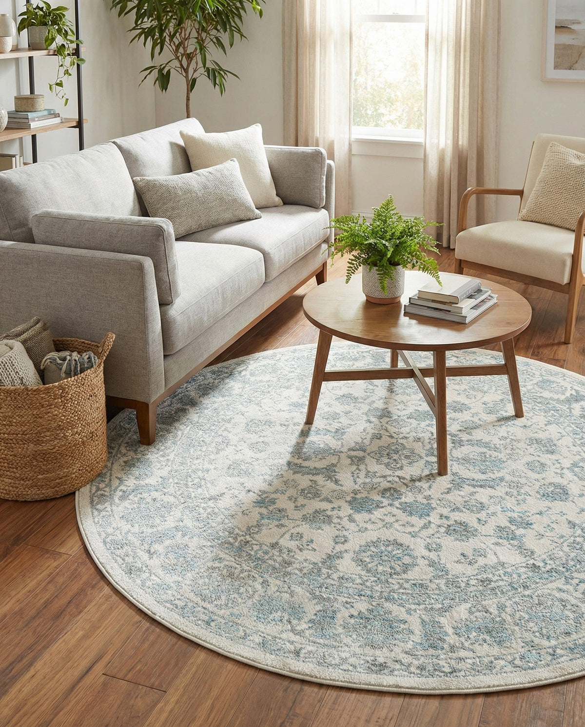 Metro Heights Collection Area Rug -  Astoria Round Teal  lifestyle 59