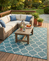 Savannah Pergola Collection Area Rug - Arbor (Teal) Rectangle Teal  lifestyle 31
