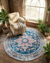 Laguna Sands Collection Area Rug -  Zuma Round Navy Blue  lifestyle 28