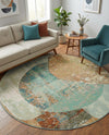Urban Terrace Collection Area Rug -  Portico Round Multi  lifestyle 76