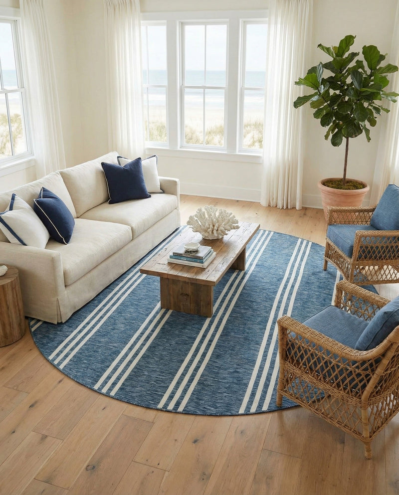 Urban Oasis Rugs Collection Area Rug -  District (Blue) Round Blue  lifestyle 26
