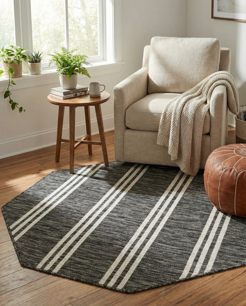 Urban Oasis Rugs Collection Area Rug -  District (Charcoal) Octagon Charcoal  lifestyle 36