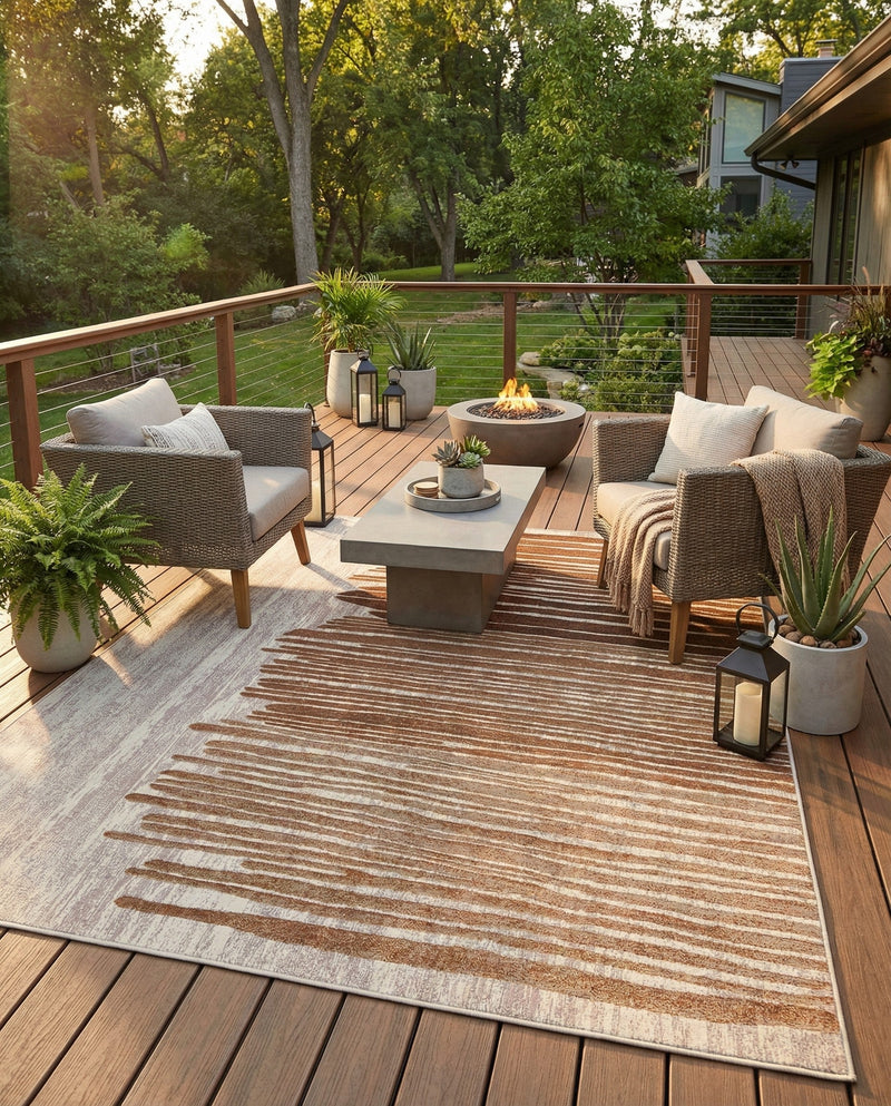 Urban Terrace Collection Area Rug -  Balcony Rectangle Beige Brown  lifestyle 20