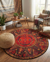 Safari Escape Rugs Collection Area Rug - Serengeti Round Multi  lifestyle 77