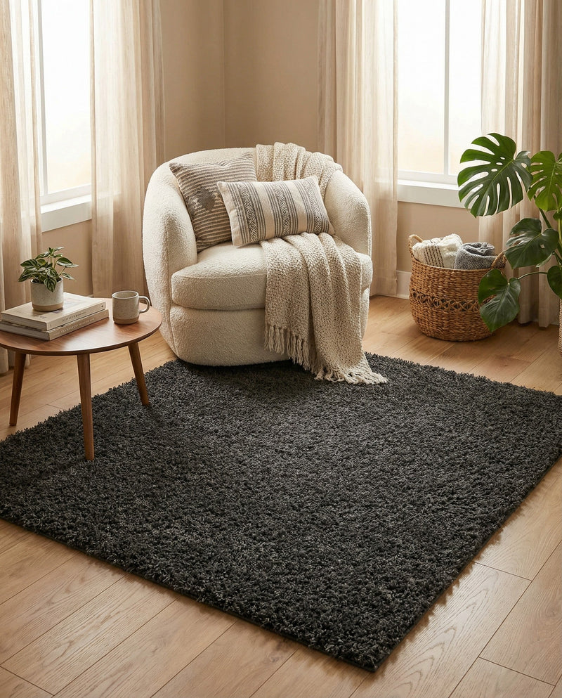 Plush Oasis Collection Area Rug - Serenity (Graphite Gray) Square Graphite Gray  lifestyle 54