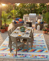 Bahama Breeze Outdoor Collection Area Rug -  Bimini Rectangle Blue  lifestyle 47