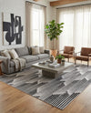 Urban Terrace Collection Area Rug -  Bronx Square Black and White  lifestyle 46