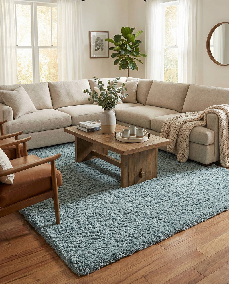 Eternal Plush Oasis Collection Area Rug -  Tranquility (Slate Blue) Rectangle Slate Blue  lifestyle 8