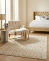 Hollywood Luxe Collection Area Rug - Sunset (White Gold) Rectangle White Gold  lifestyle 5