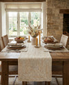 Woven Seaside Jute Collection Area Rug - Savannah (White) Table Runner White  lifestyle 54