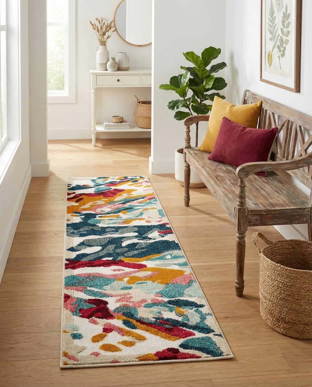 Outdoor Marrakesh Collection Area Rug -  Meknes Runner Multi  lifestyle 86
