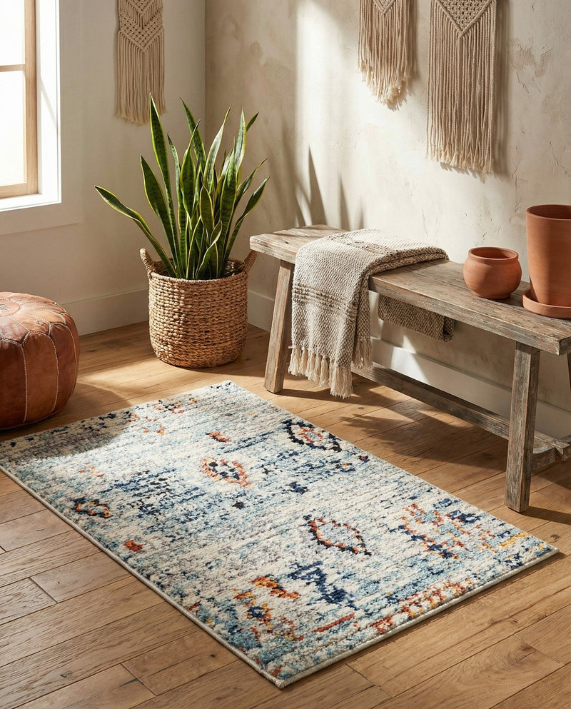 Tangier Treasures Collection Area Rug - Casablanca Rectangle Light Blue  lifestyle 11