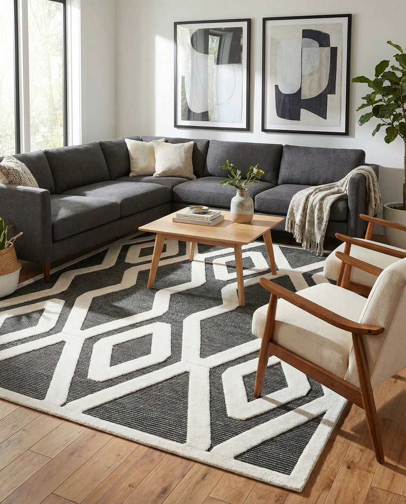 Monochrome Collection Area Rug -  Glacier Rectangle Gray  lifestyle 7