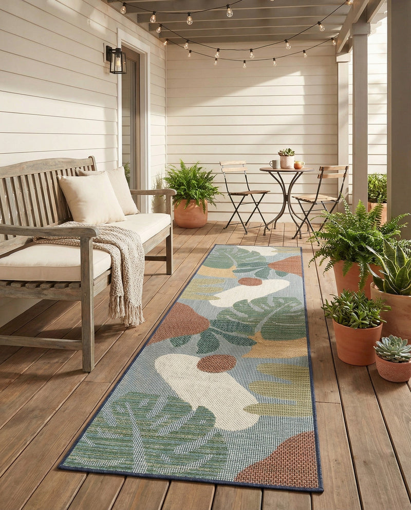 Coastal Terrace Collection Area Rug -  Boardwalk Runner Blue  lifestyle 48
