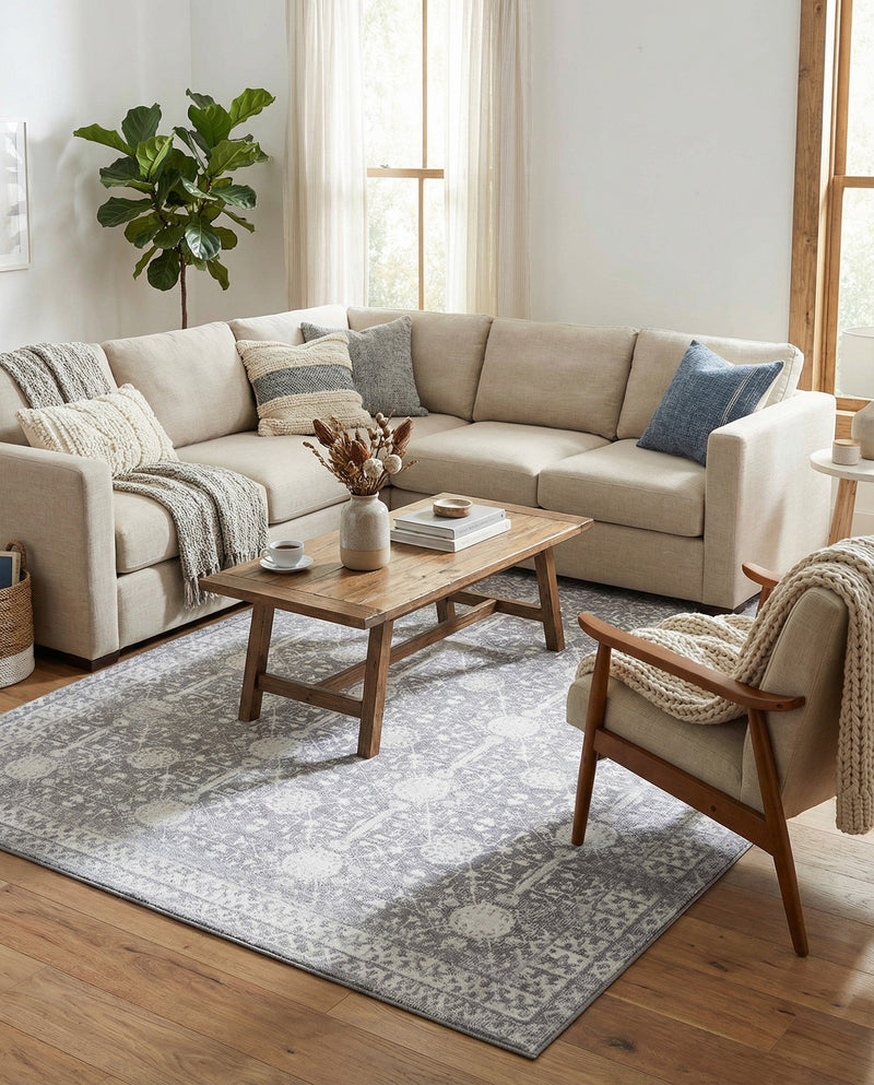 Heritage Elegance Collection Area Rug -  Chatsworth Rectangle Gray  lifestyle 11