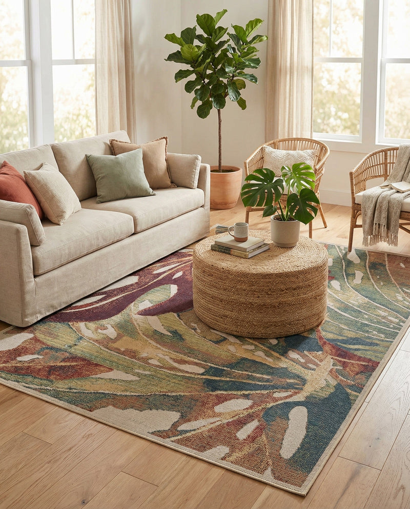 Coastal Terrace Collection Area Rug -  Wavecrest Rectangle Multi  lifestyle 42