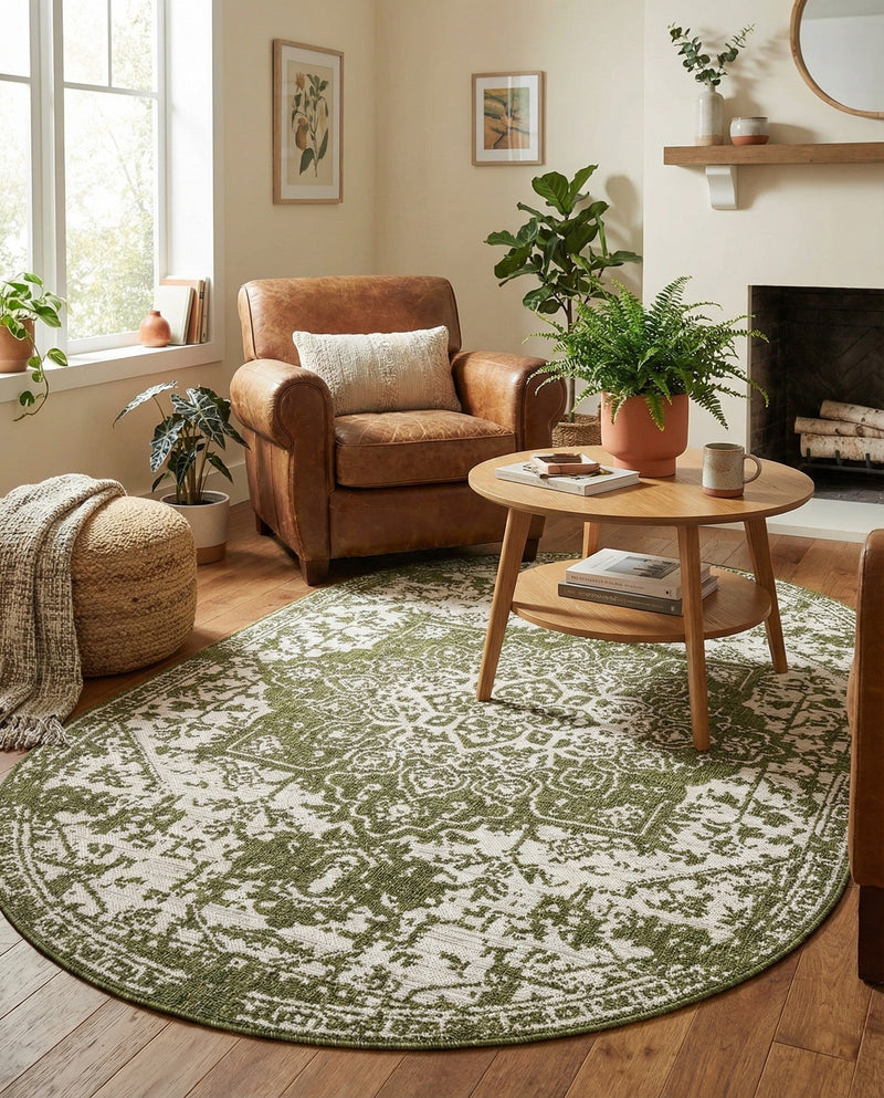 Urban Oasis Rugs Collection Area Rug -  Penthouse (Green) Oval Green  lifestyle 72