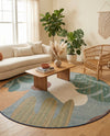 Coastal Terrace Collection Area Rug -  Boardwalk Round Blue  lifestyle 67
