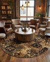 Bistro Lounge Collection Area Rug -  Piccolo Round Beige  lifestyle 45
