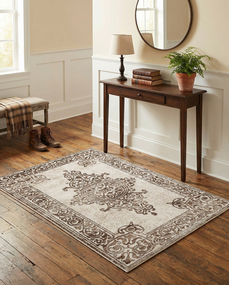 Sanctuary Retreat Collection Area Rug - Haven Rectangle Chocolate Brown  lifestyle 25