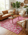 Savannah Escape Collection Area Rug -  Rainforest Rectangle Magenta  lifestyle 61