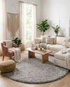 Plush Paradise Retreat Collection Area Rug - Santorini (Ash Gray) Round Ash Gray  lifestyle 20