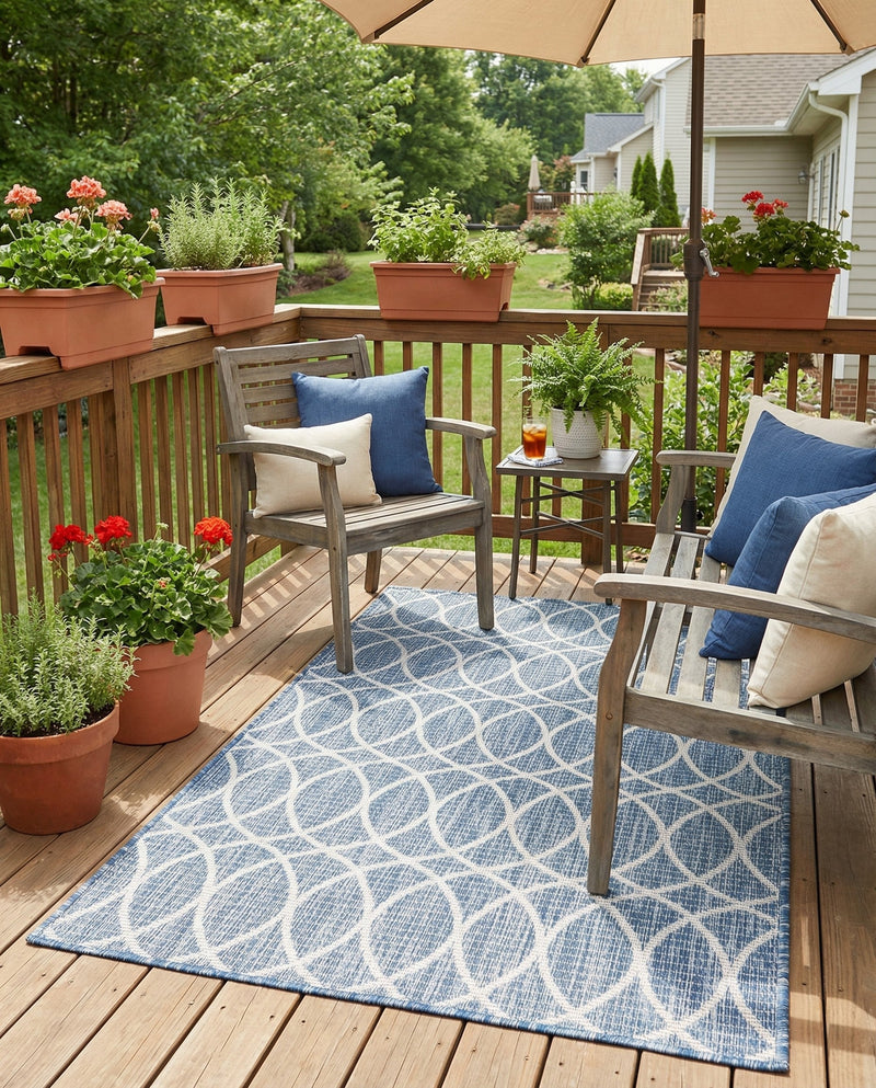 Savannah Pergola Collection Area Rug -  Pavilion (Blue) Rectangle Blue  lifestyle 12
