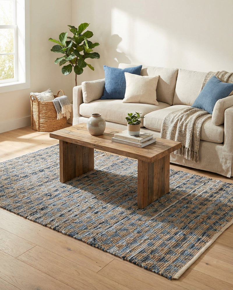 Osian Looms Collection Area Rug - Mumbai Rectangle Navy Blue  lifestyle 19