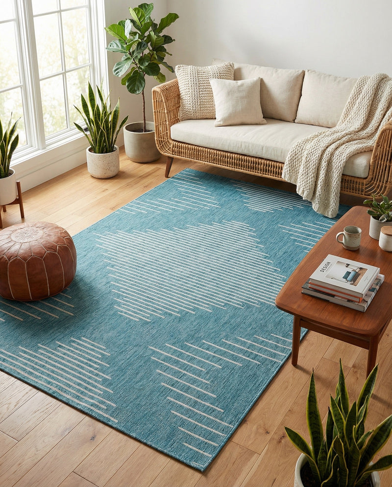 Urban Terrace Collection Area Rug -  Chelsea (Light Aqua) Rectangle Light Aqua  lifestyle 25