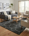 Trellis Mosaic Collection Area Rug - Arborville (Dark Gray) Rectangle Dark Gray  lifestyle 7