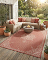 Patio Heritage Collection Area Rug -  Charleston (Rust Red) Rectangle Rust Red  lifestyle 18