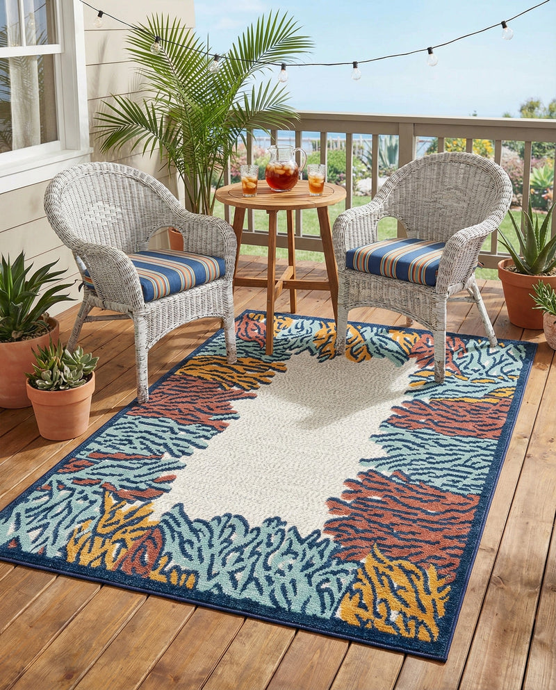 Caribbean Terrace Collection Area Rug -  Tortola Rectangle Multi  lifestyle 22