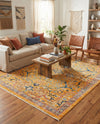 Seville Stripes Collection Area Rug -  Malaga (Yellow) Rectangle Yellow  lifestyle 26