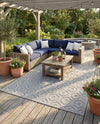 Garden Lattice Charm Collection Area Rug - Arbor (Grey) Rectangle Grey  lifestyle 4