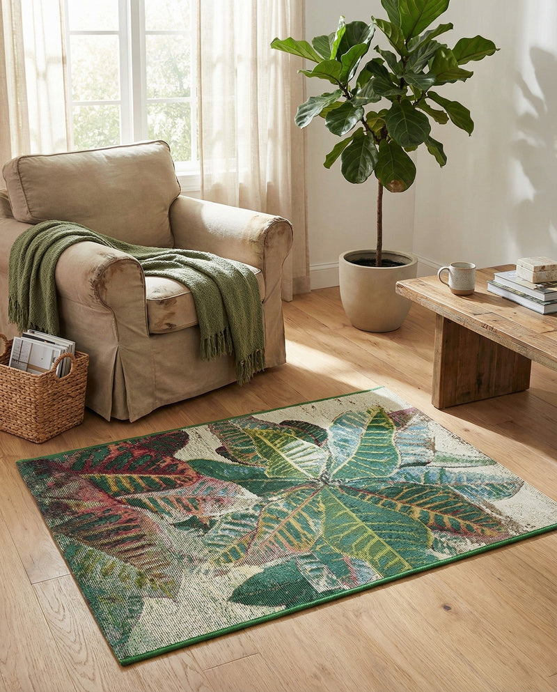 Seaside Blooms Collection Area Rug -  Fern Rectangle Multi  lifestyle 21