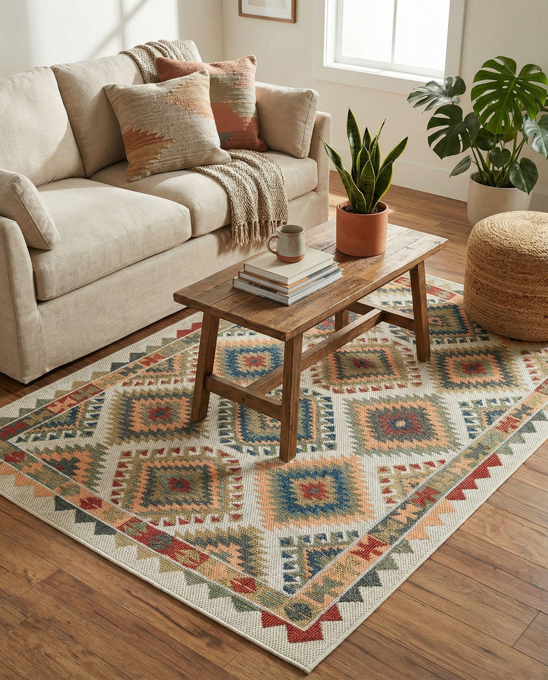 Coastal Terrace Collection Area Rug -  Sandbar Rectangle Ivory  lifestyle 19