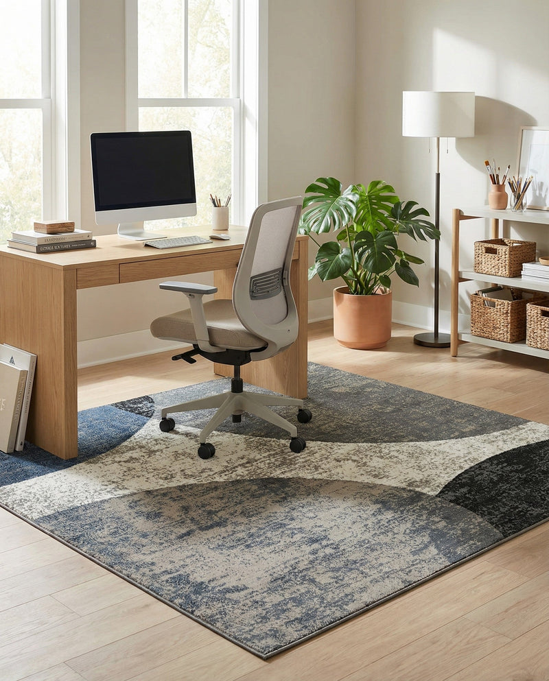 Copenhagen Edge Collection Area Rug -  Amager Square Multi  lifestyle 80