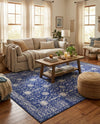 Heritage Elegance Collection Area Rug -  Chatsworth Rectangle Navy Blue  lifestyle 24