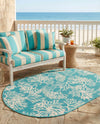 Seaside Haven Rugs Collection Area Rug -  Seaside Oval Teal  lifestyle 58